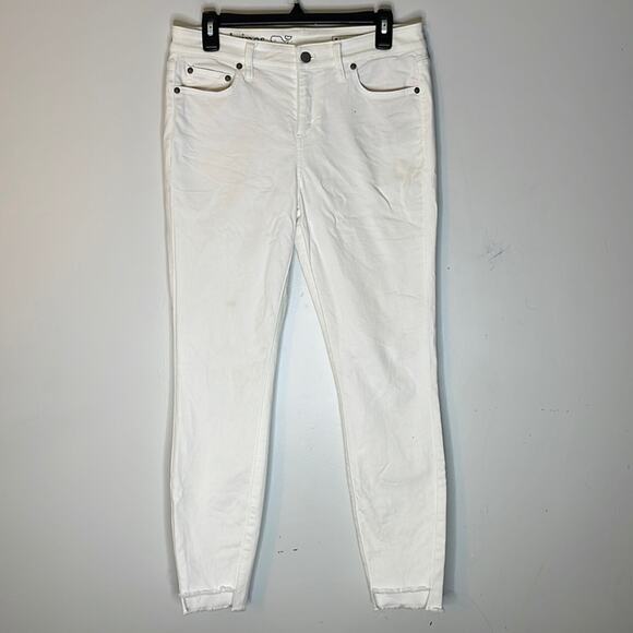 VINEYARD VINES White Distressed Hem Skinny Jeans Size 8 - Picture 1 of 10